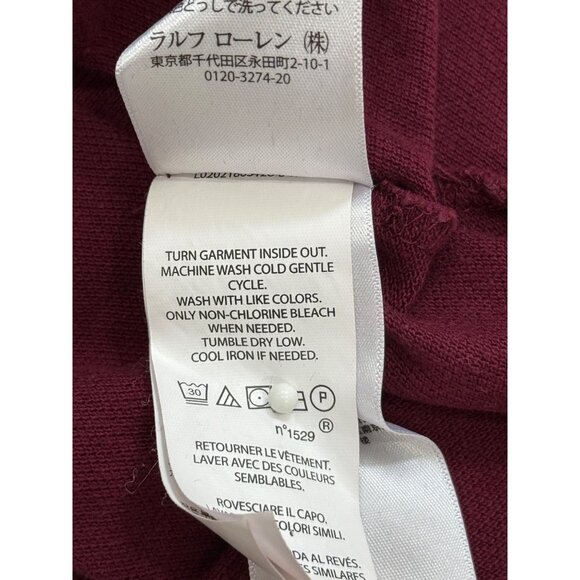 Polo Ralph Lauren Skull & Bones Rugby Shirt RLFC Burgundy Blue Stripe Men Size M - Picture 7 of 7